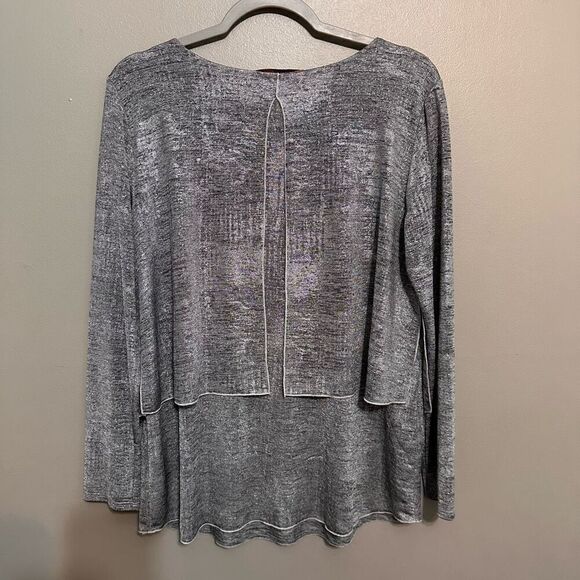 Soft Surroundings silver blouse size medium - Picture 2 of 6